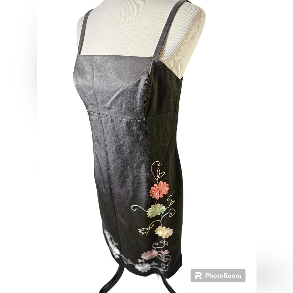Mica black embroidered dress size 12